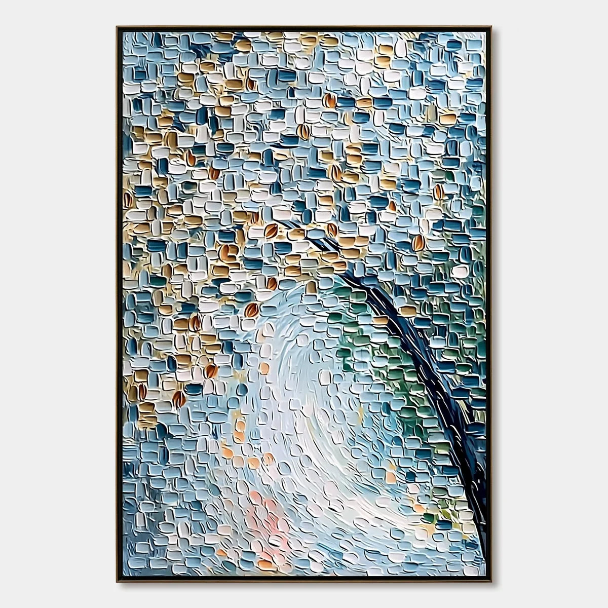 COBBLESTONE BLOSSOM: Heavily Textured Abstract Tree Painting | hanging in living room, heavily textured wall art
