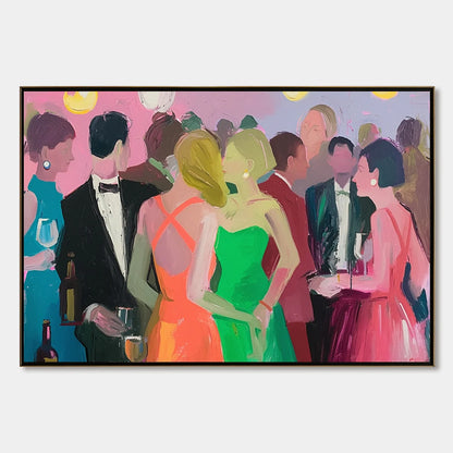 Cocktail Hour abstract oil painting, hand-painted by UArtShow