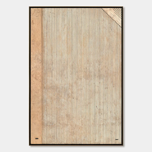 CODEX: Minimalist Architectural Line Art Painting | hanging in CODEX: Minimalist Architectural Line Art Painting featuring layered textured brushwork in refined tones; minimalist composition with r...