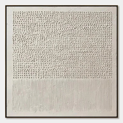 CODEX OF CALM: Large Square Textured Wabi Sabi Abstract Painting | hanging in CODEX OF CALM: Large Square Textured Wabi Sabi Abstract Painting featuring layered textured brushwork in refined tones;...