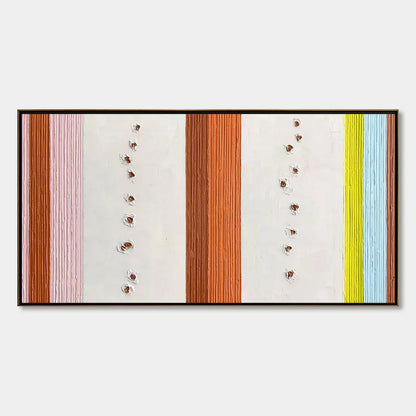 COLOR CADENCE: Textured Colorful Abstract Impasto Stripe Painting | hanging in COLOR CADENCE: Textured Colorful Abstract Impasto Stripe Painting featuring layered textured brushwork in refined tone...