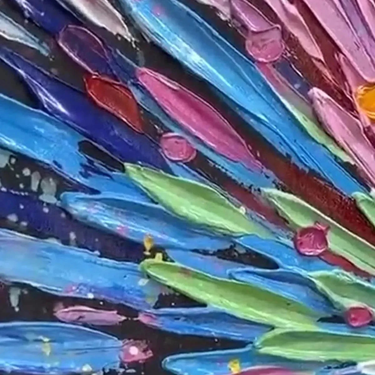 COLOR EXPLOSION: Textured Impasto Abstract Painting in Rainbow Colors | rolled canvas, ready for custom framing