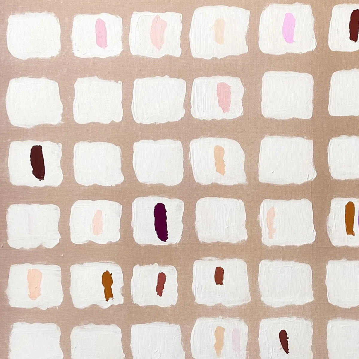 COLOR FIELD STUDY: Minimalist Abstract Oil Painting | black frame version on white wall