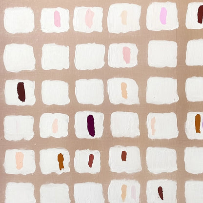 COLOR FIELD STUDY: Minimalist Abstract Oil Painting | black frame version on white wall