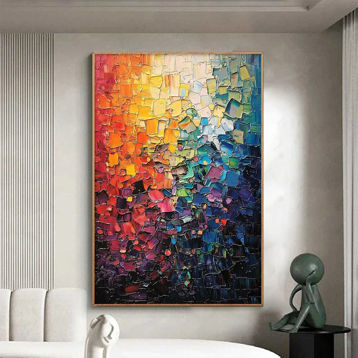 COLOR SYMPHONY: Textured Abstract Impasto Oil Painting | Abstract closeup, raised brushwork detail