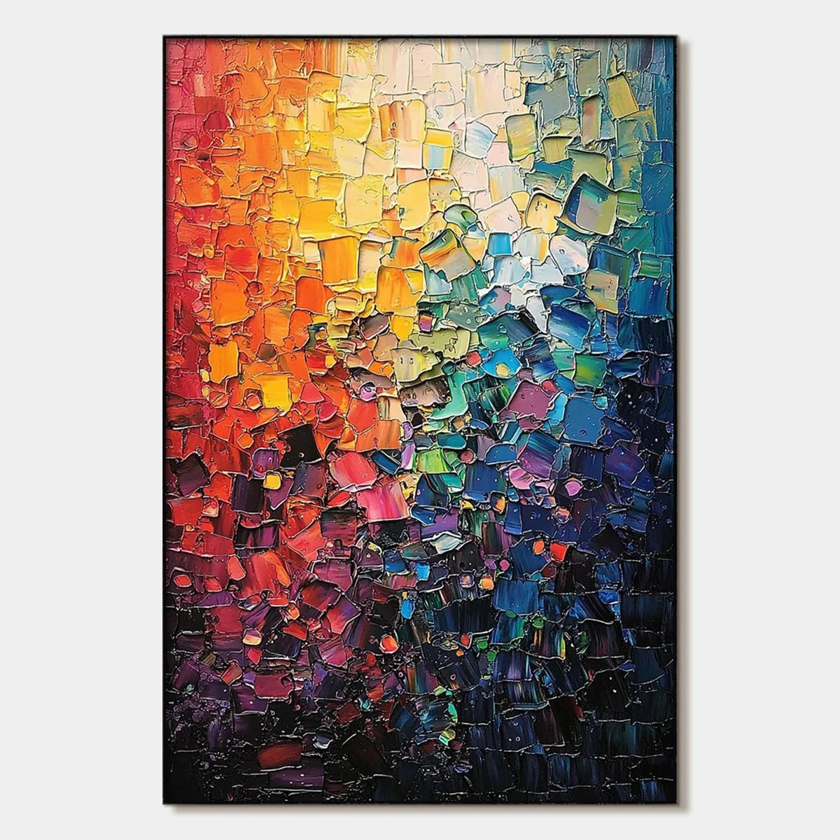 COLOR SYMPHONY: Textured Abstract Impasto Oil Painting | hanging in COLOR SYMPHONY: Textured Abstract Impasto Oil Painting featuring layered textured brushwork in refined tones; abstract compositio...