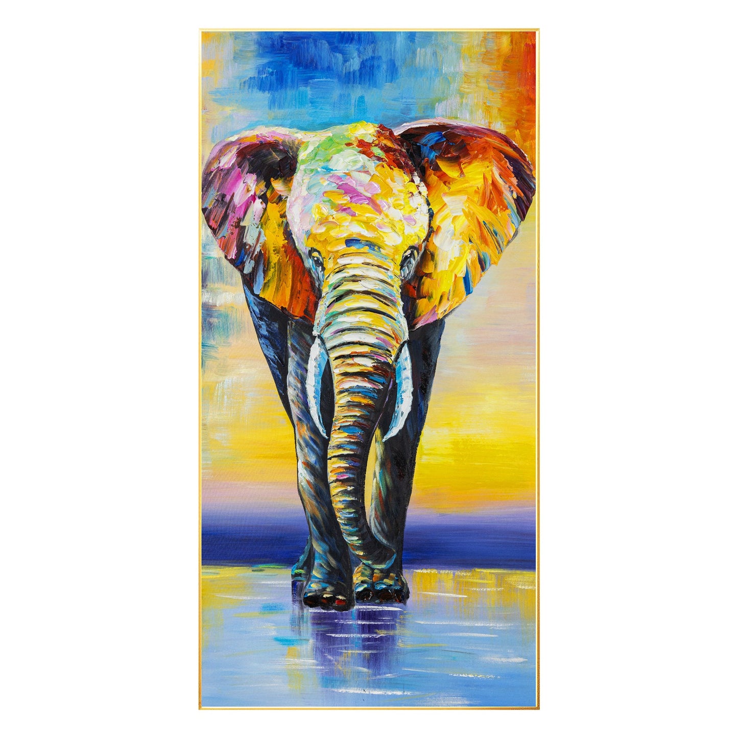 Colorful Elephant Painting: Palette Knife Acrylic Pop Art on Canvas #8