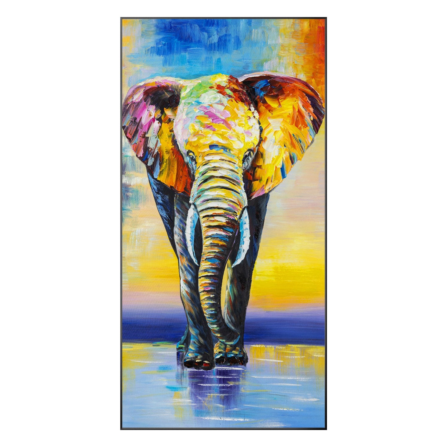 Colorful Elephant Painting: Palette Knife Acrylic Pop Art on Canvas #10