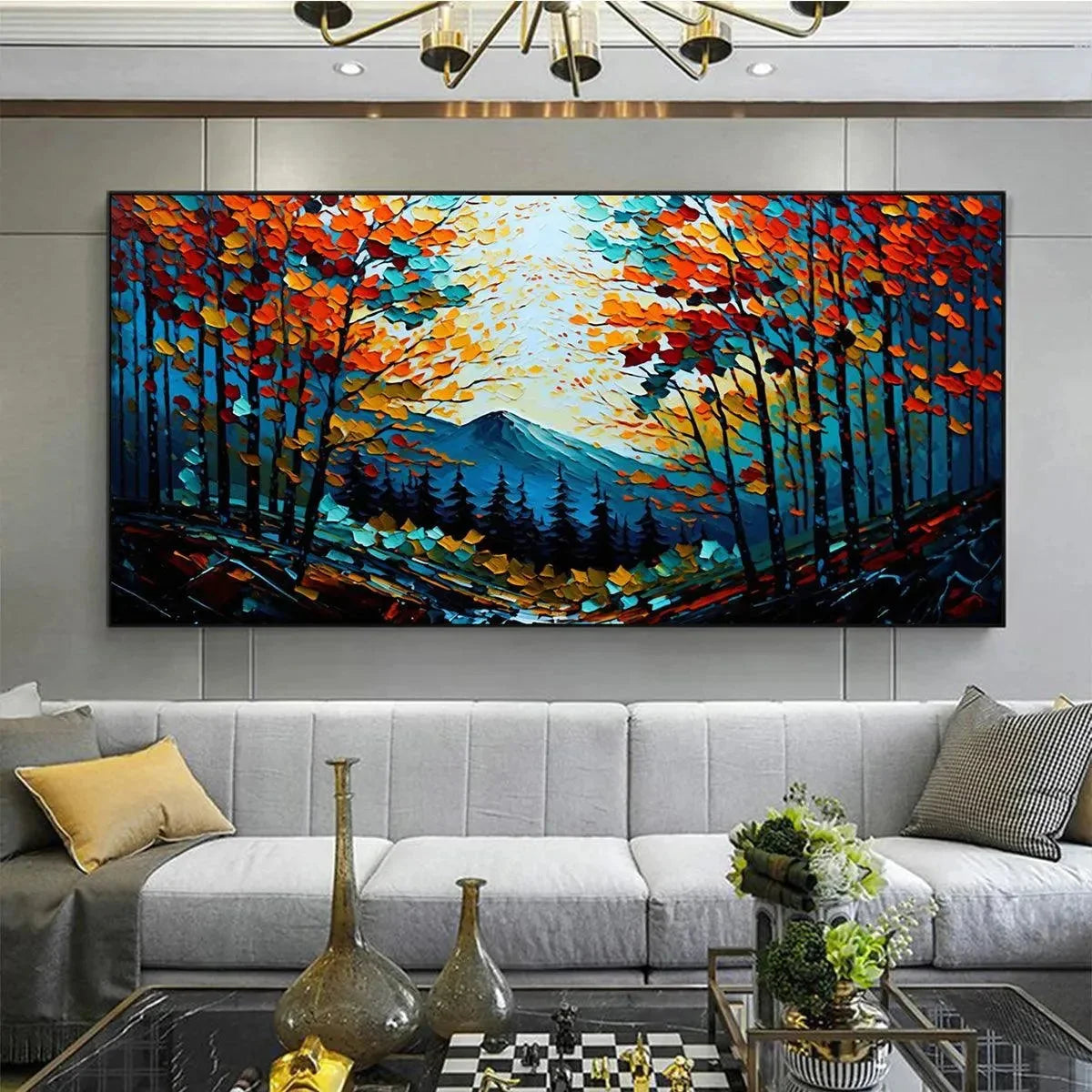 Colorful Forest Landscape Oil Painting - Autumn Vibes | Landscape closeup, raised brushwork detail