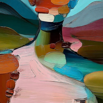 MOSAIC OF BEING: Colorful Abstract Impasto Portrait Wall Art | rolled canvas, ready for custom framing