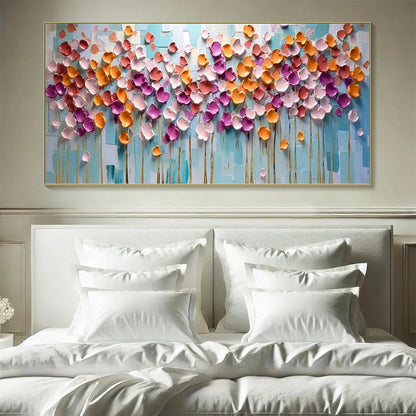 Colorful Petals Oil Painting - Abstract Floral Wall Art | Abstract closeup, raised brushwork detail