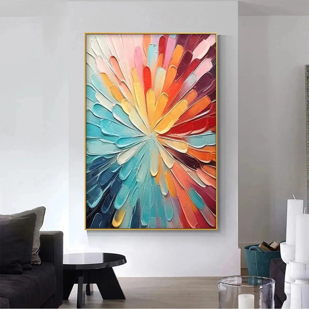 COLORFUL RADIANCE: Abstract Painting in Vibrant Colors | Abstract closeup, raised brushwork detail