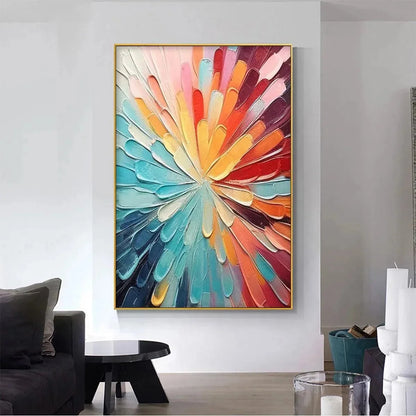 COLORFUL RADIANCE: Abstract Painting in Vibrant Colors | Abstract closeup, raised brushwork detail