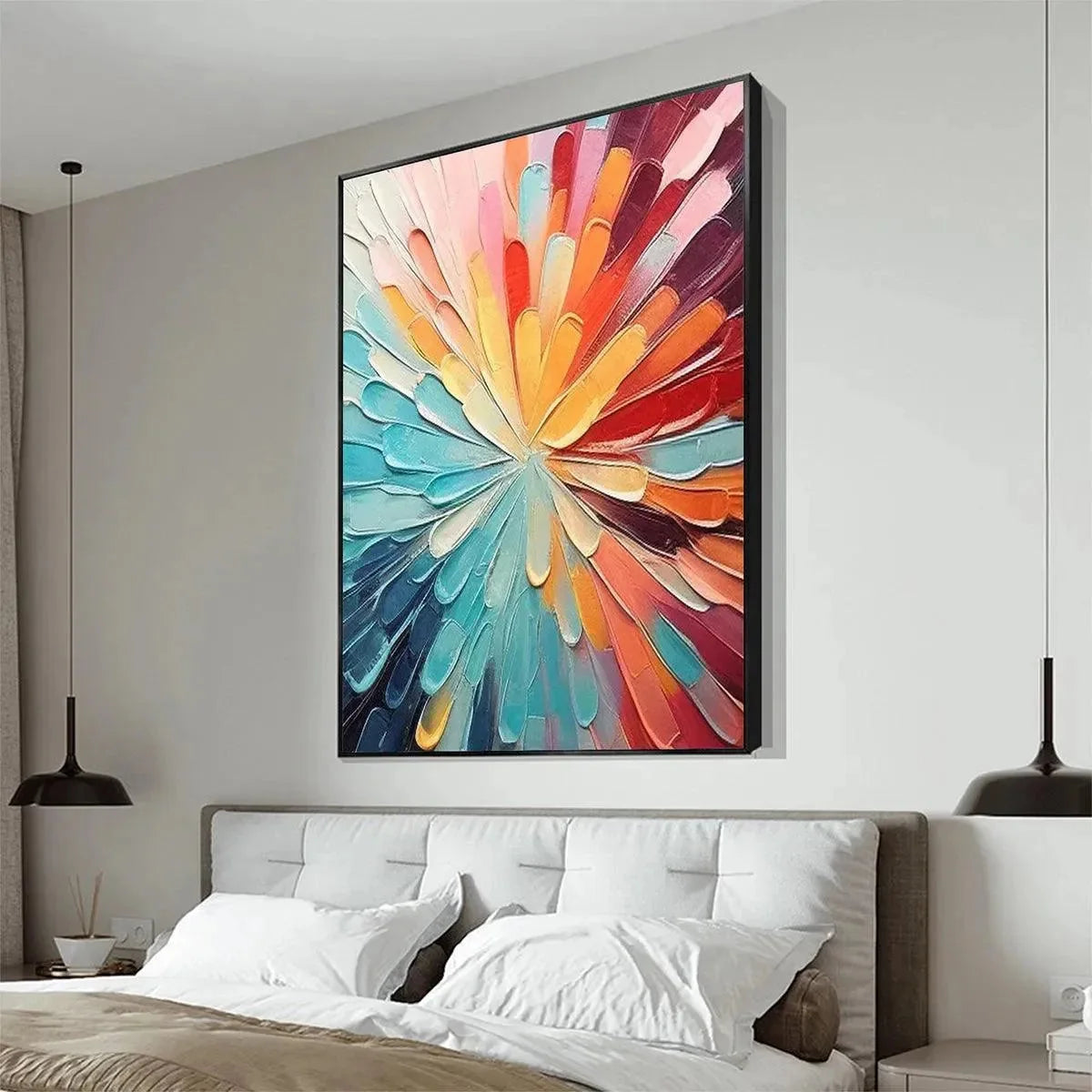 COLORFUL RADIANCE: Abstract Painting in Vibrant Colors | rolled canvas, ready for custom framing