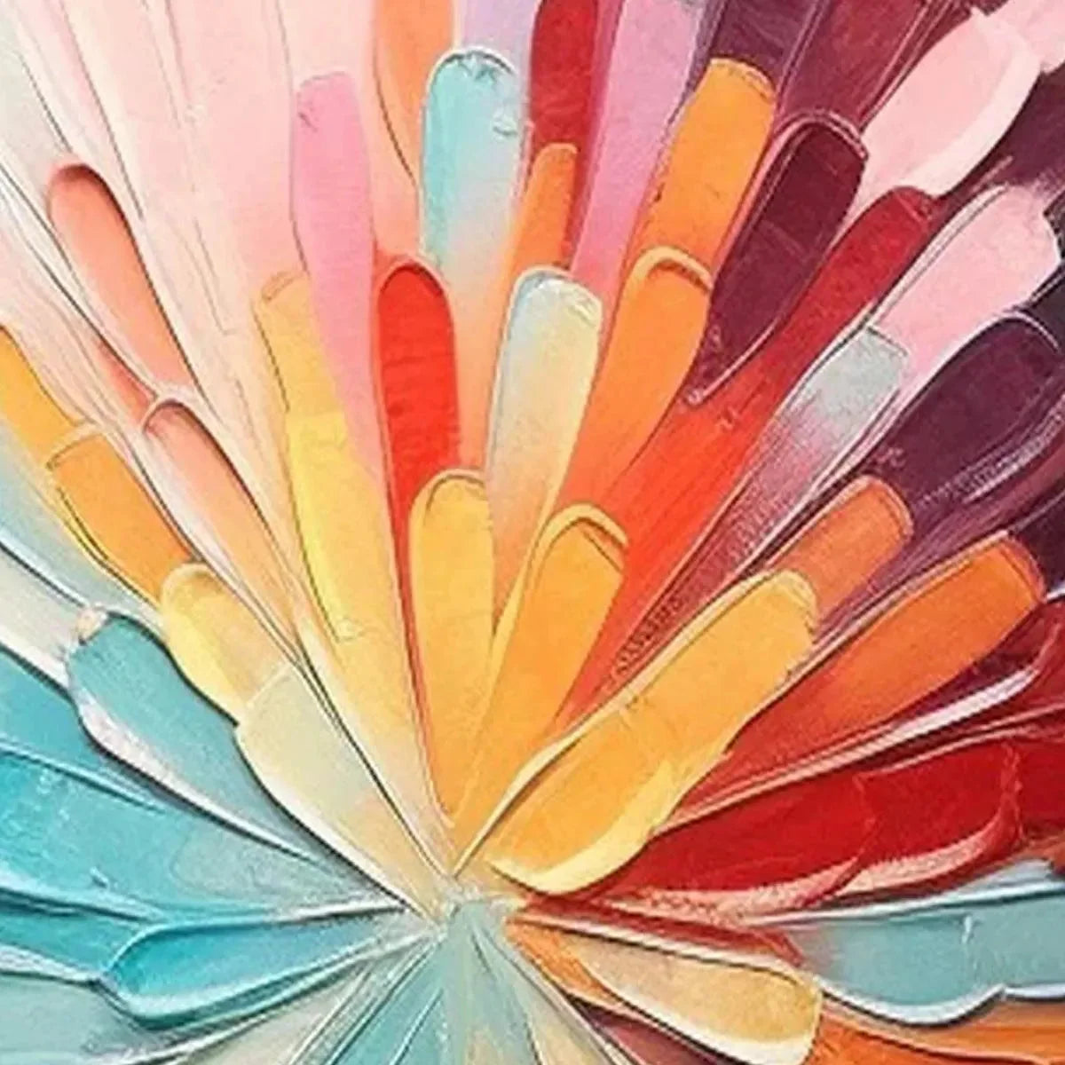 COLORFUL RADIANCE: Abstract Painting in Vibrant Colors | black frame version on white wall