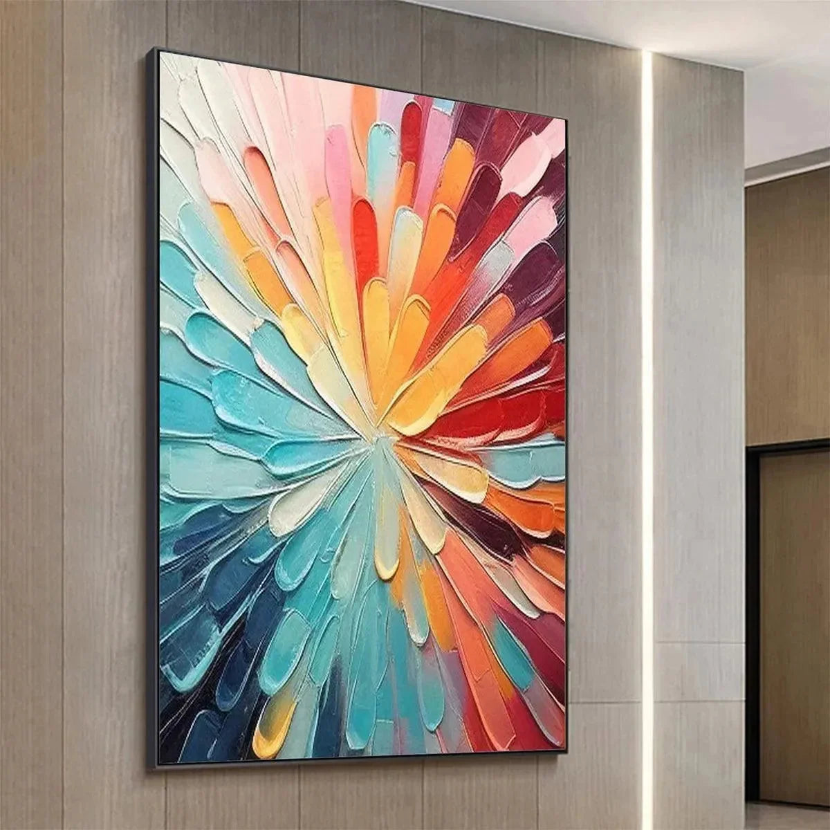 COLORFUL RADIANCE: Abstract Painting in Vibrant Colors | Abstract mood, soft natural light studio shot