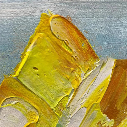 COLORFUL REFLECTIONS: Textured Abstract Landscape Painting | black frame version on white wall