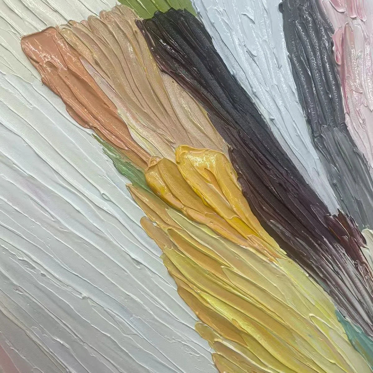 COLORFUL RIDGE: Textured Abstract Painting, Colorful Wall Art, Vertical Canvas, Impasto Decor | rectangular format, hand-painted canvas edge