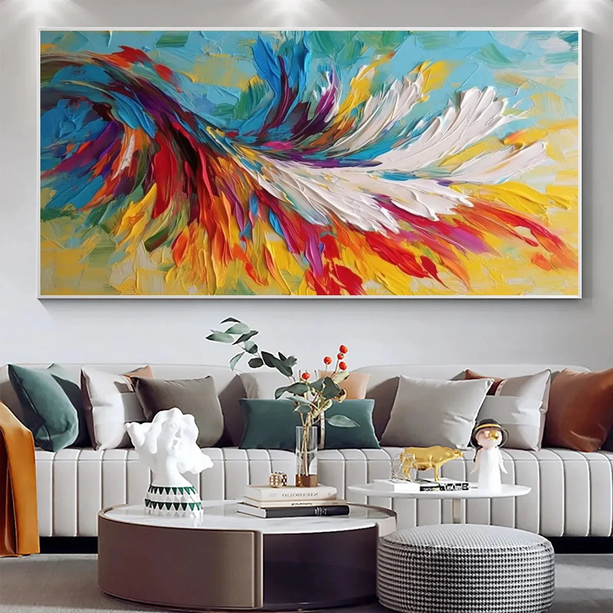 COLORFUL WHIRLWIND: Large Abstract Impasto Oil Painting on Canvas | Abstract closeup, raised brushwork detail