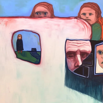 COMMUNITY OF SOULS: Colorful Figurative Portrait Painting | rolled canvas, ready for custom framing
