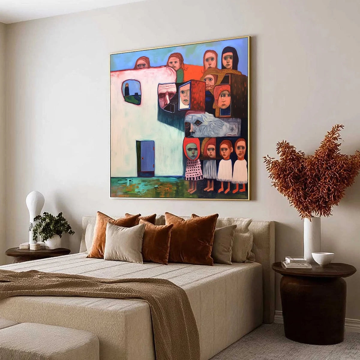 COMMUNITY OF SOULS: Colorful Figurative Portrait Painting | Figurative mood, soft natural light studio shot