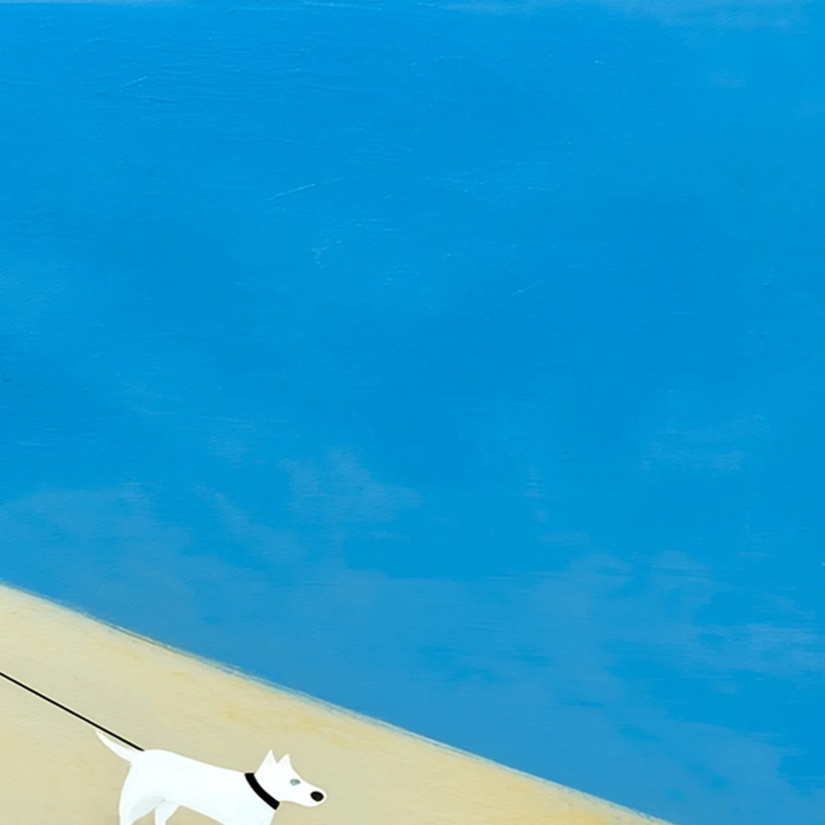 COMPANION: Textured Minimalist Painting of a Seaside Stroll | rolled canvas, ready for custom framing