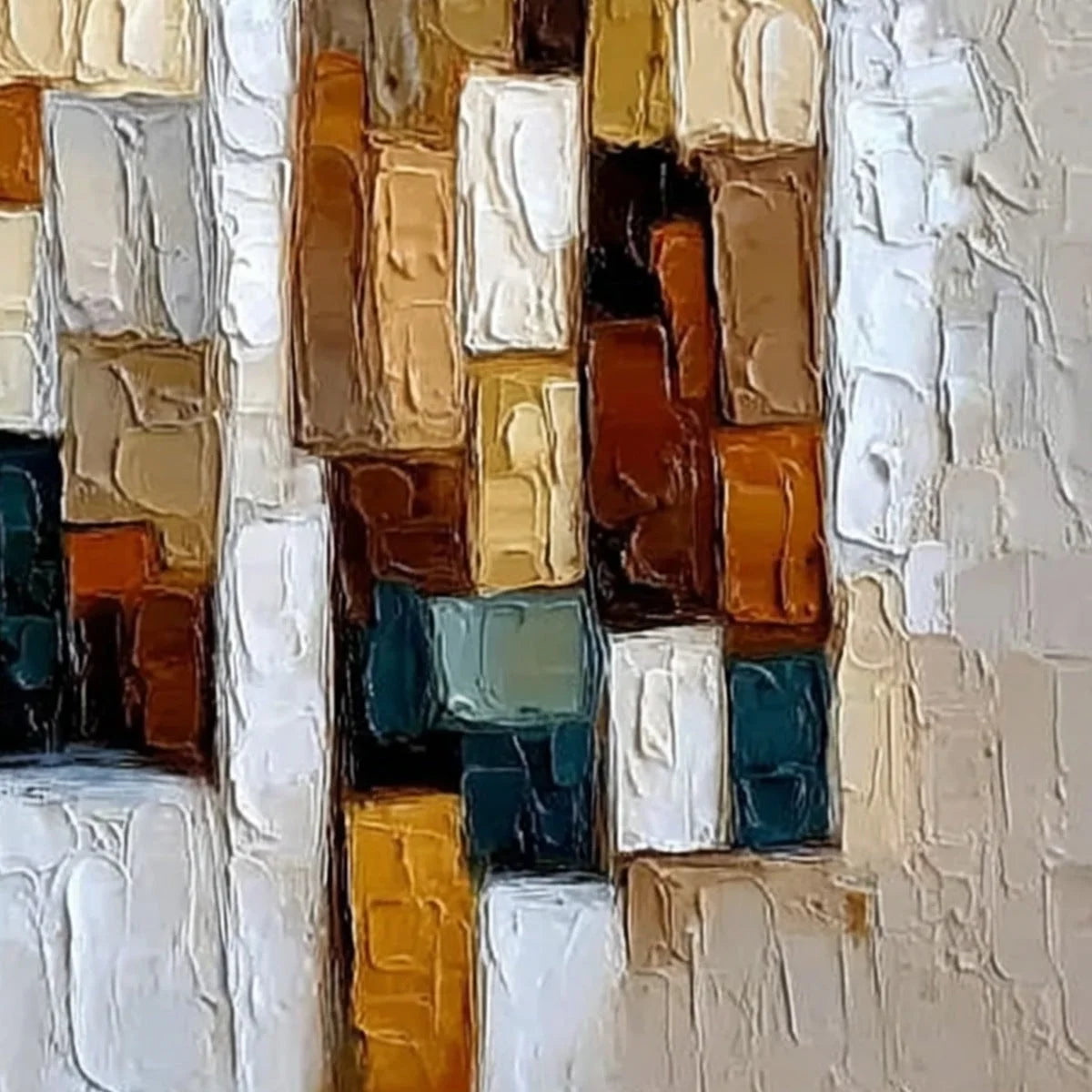 COMPANIONS: Heavy Texture Abstract Figurative Palette Knife Oil Painting | rolled canvas, ready for custom framing