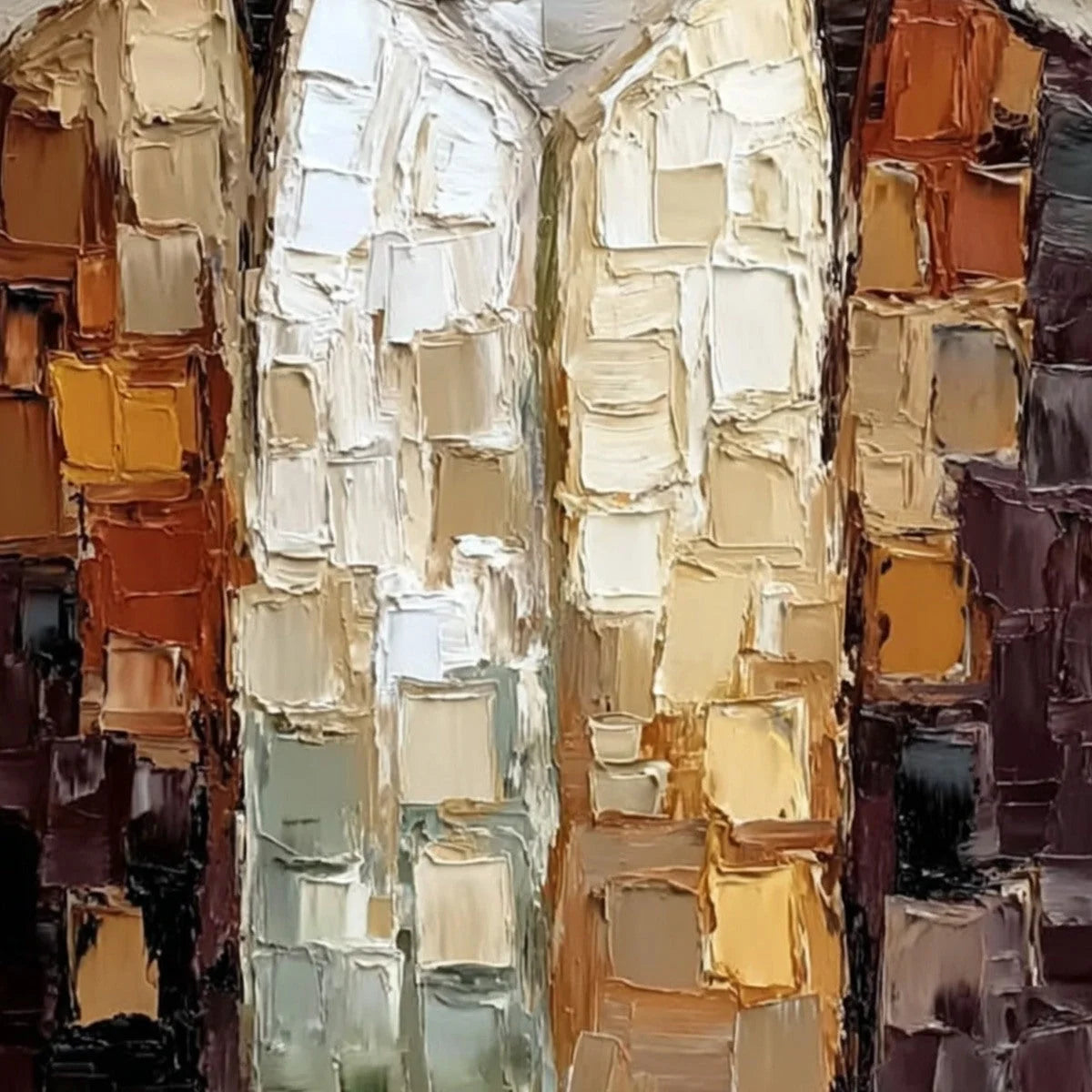 THE COMPANIONS: Textured Abstract Figurative Impasto Oil Painting | rolled canvas, ready for custom framing