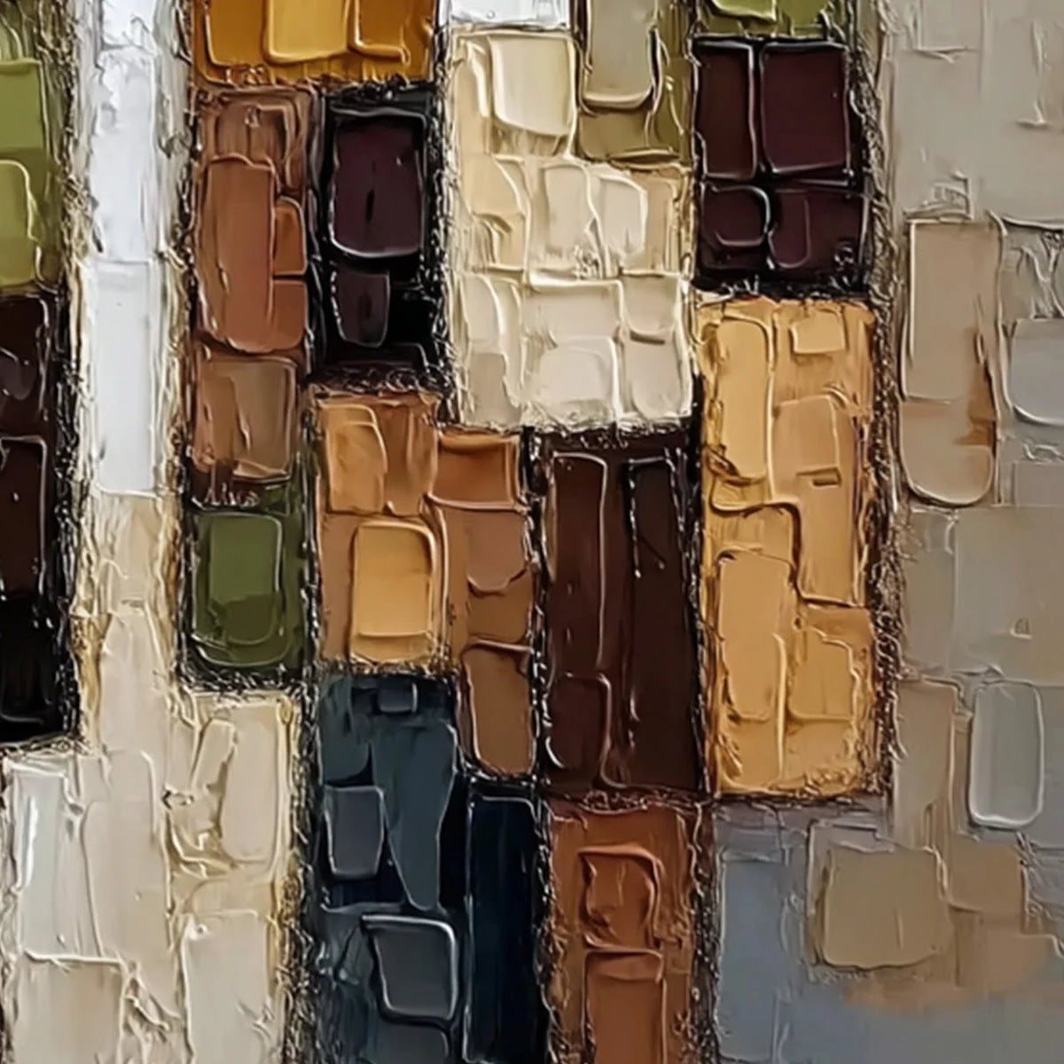 COMPANIONS: Textured Abstract Figurative Impasto Painting | rectangular format, hand-painted canvas edge