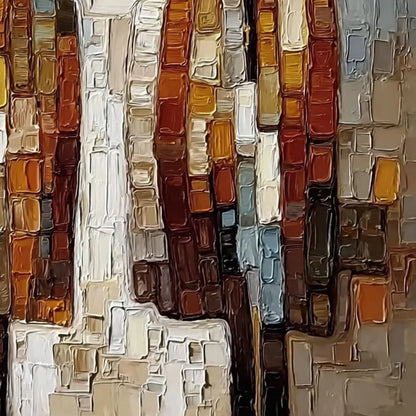 COMPANIONS: Textured Impasto Abstract Figurative Wall Art | rectangular format, hand-painted canvas edge