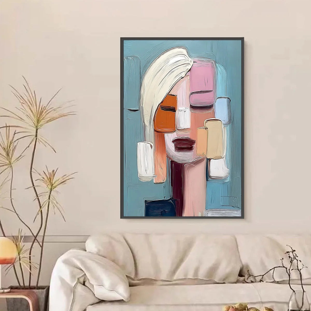 COMPOSURE: Textured Abstract Figurative Oil Painting | Figurative closeup, raised brushwork detail