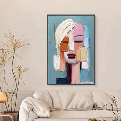 COMPOSURE: Textured Abstract Figurative Oil Painting | Figurative closeup, raised brushwork detail