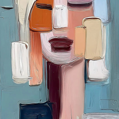 COMPOSURE: Textured Abstract Figurative Oil Painting | rolled canvas, ready for custom framing