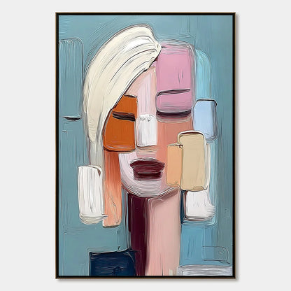 COMPOSURE: Textured Abstract Figurative Oil Painting | hanging in COMPOSURE: Textured Abstract Figurative Oil Painting featuring layered textured brushwork in refined tones; figurative composition ...