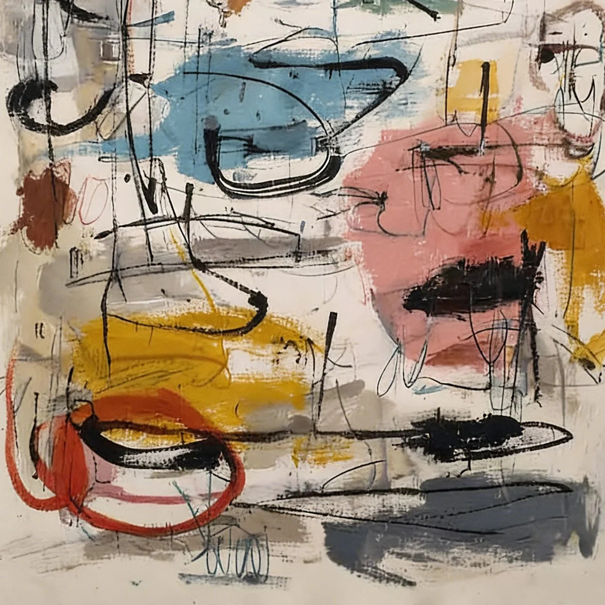 CONCRETE JUNGLE SYMPHONY: Large Vertical Colorful Abstract Wall Art | rolled canvas, ready for custom framing