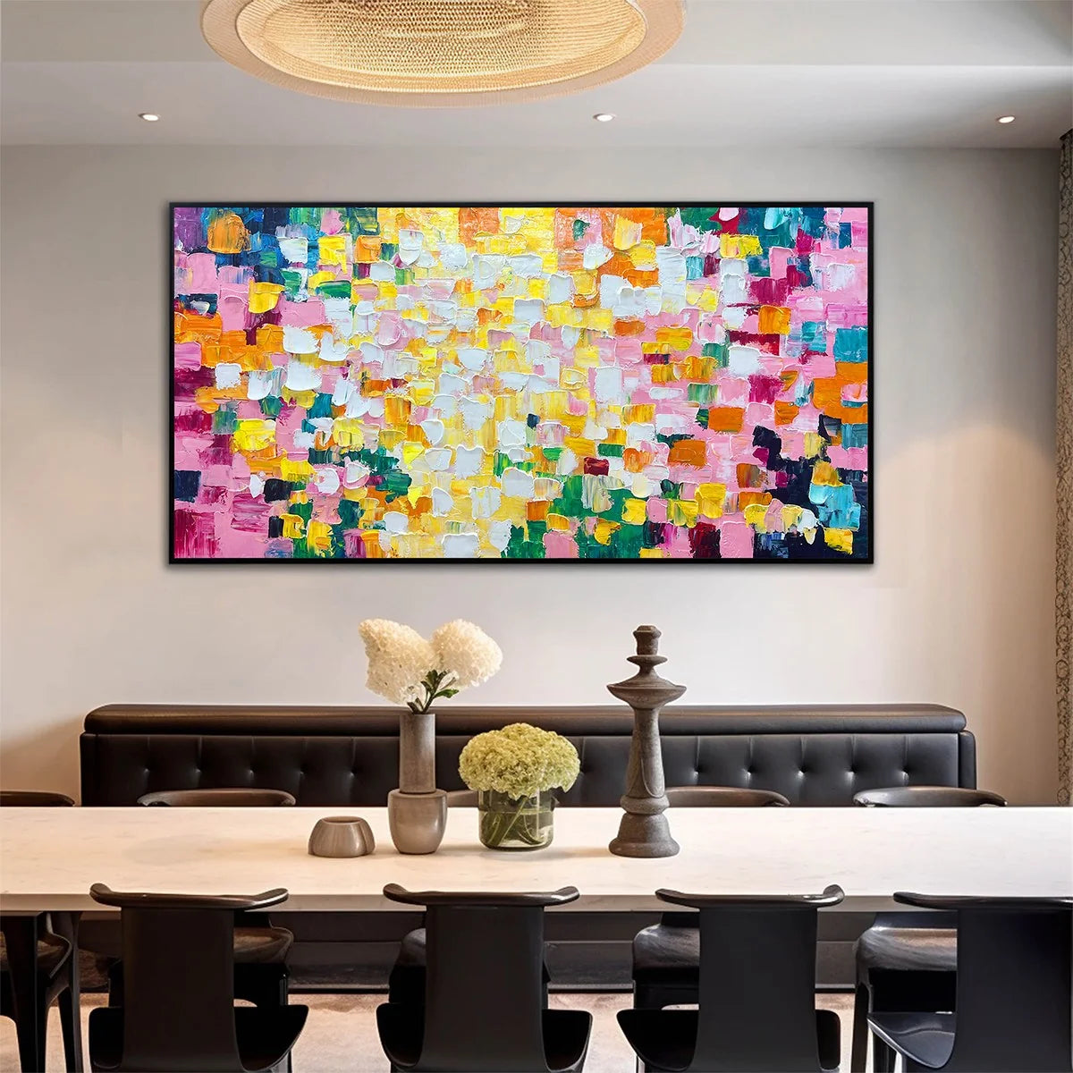 CONFETTI DREAM: Colorful Abstract Impasto Oil Painting | Abstract closeup, raised brushwork detail