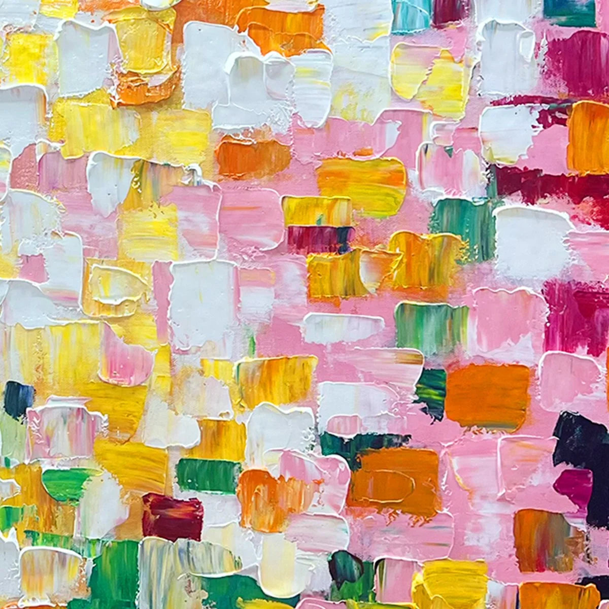 CONFETTI DREAM: Colorful Abstract Impasto Oil Painting | rolled canvas, ready for custom framing