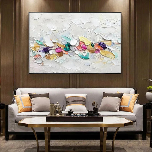 CONFETTI DREAM: Textured Abstract Painting in Pastel Rainbow