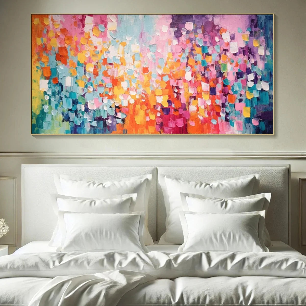 CONFETTI DREAMS: Textured Abstract Oil Painting | Abstract closeup, raised brushwork detail