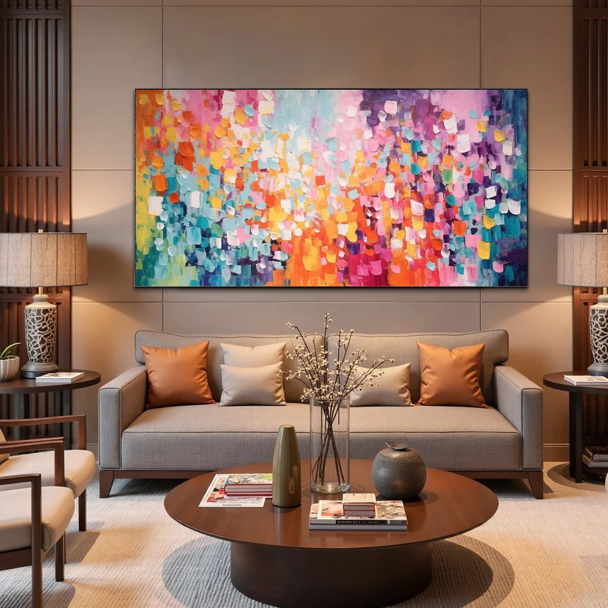 CONFETTI DREAMS: Textured Abstract Oil Painting | rolled canvas, ready for custom framing