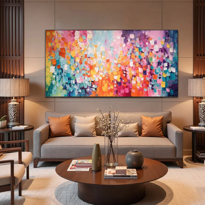 CONFETTI DREAMS: Textured Abstract Oil Painting | rolled canvas, ready for custom framing