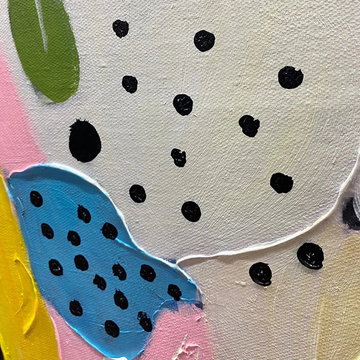 CONFETTI DREAMS: Vertical Abstract Painting in Vibrant Pink and Multicolor | rolled canvas, ready for custom framing