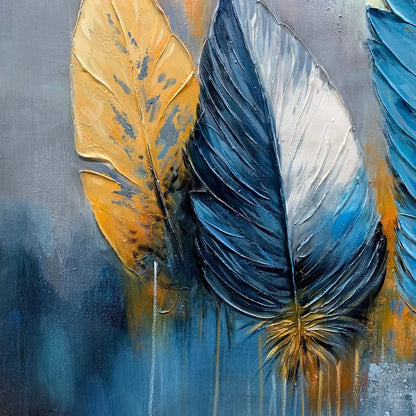 ETHEREAL FEATHERS: Textured Still Life Oil Painting | rolled canvas, ready for custom framing