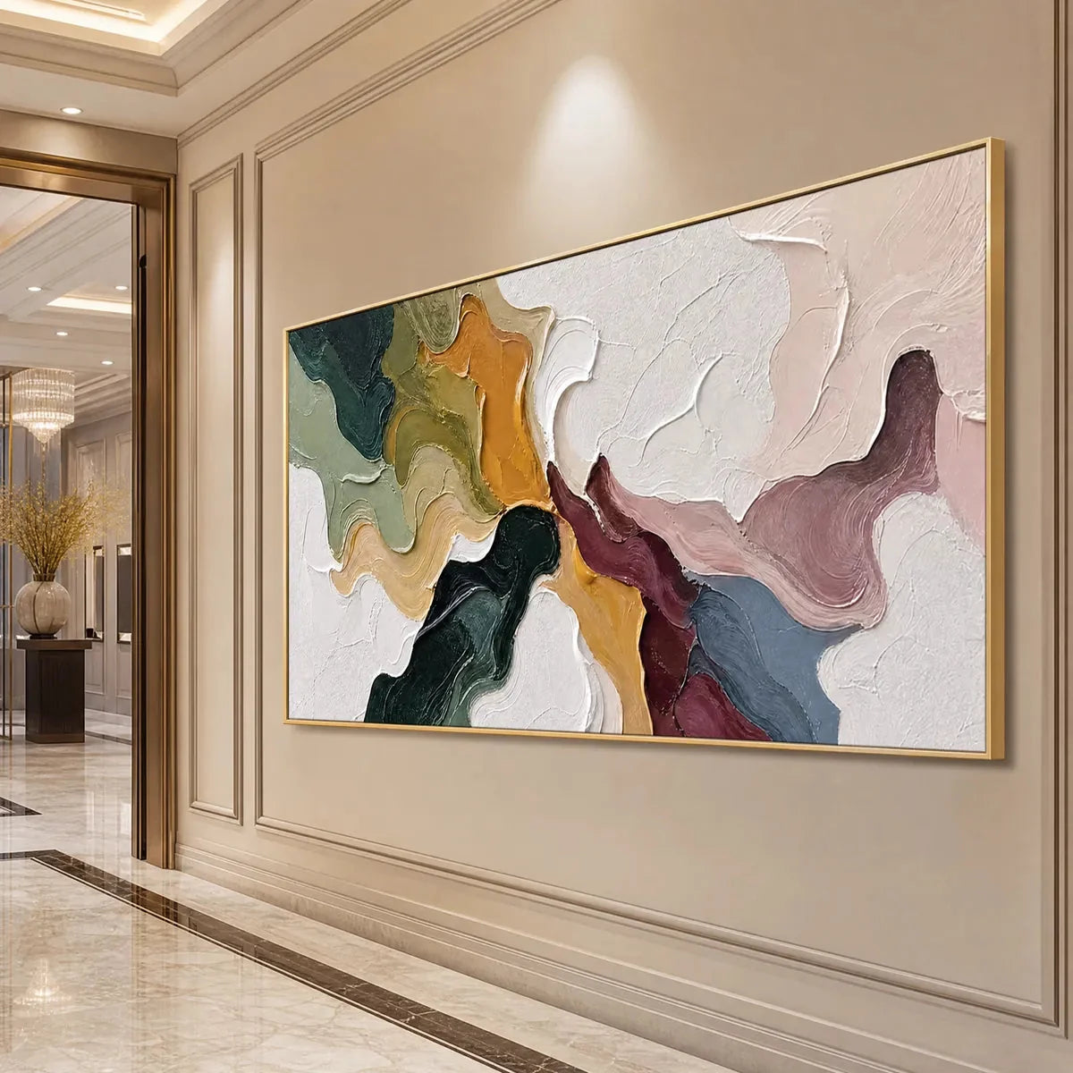 CONFLUENCE: Colorful Textured Abstract Impasto Wall Art | rolled canvas, ready for custom framing