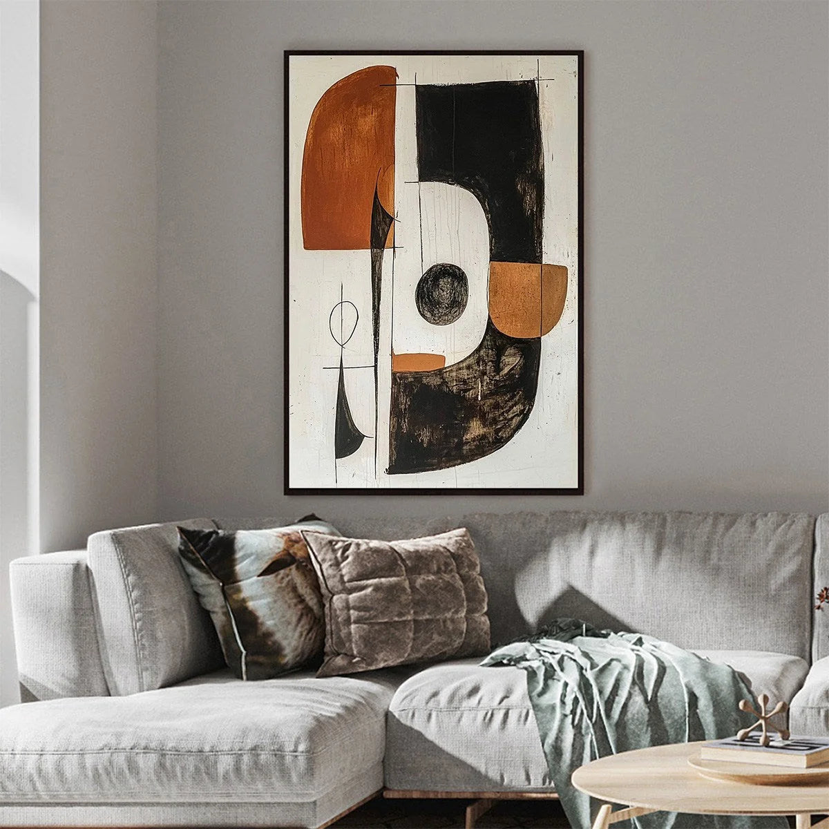 CONSTRUCT: Modern Abstract Geometric Oil Painting | rolled canvas, ready for custom framing