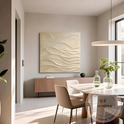Contemporary 3D Wood Abstract Wall Art, Hand Carved Minimalist Wooden Wall Panel #6