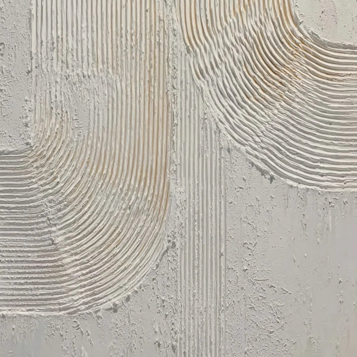 CONTINUUM: Textured Minimalist Abstract Painting in White and Beige | rolled canvas, ready for custom framing