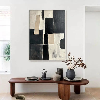 CONTRAST: Abstract Geometric Oil Painting | rolled canvas, ready for custom framing