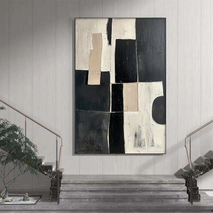 CONTRAST: Abstract Geometric Oil Painting | Abstract mood, soft natural light studio shot