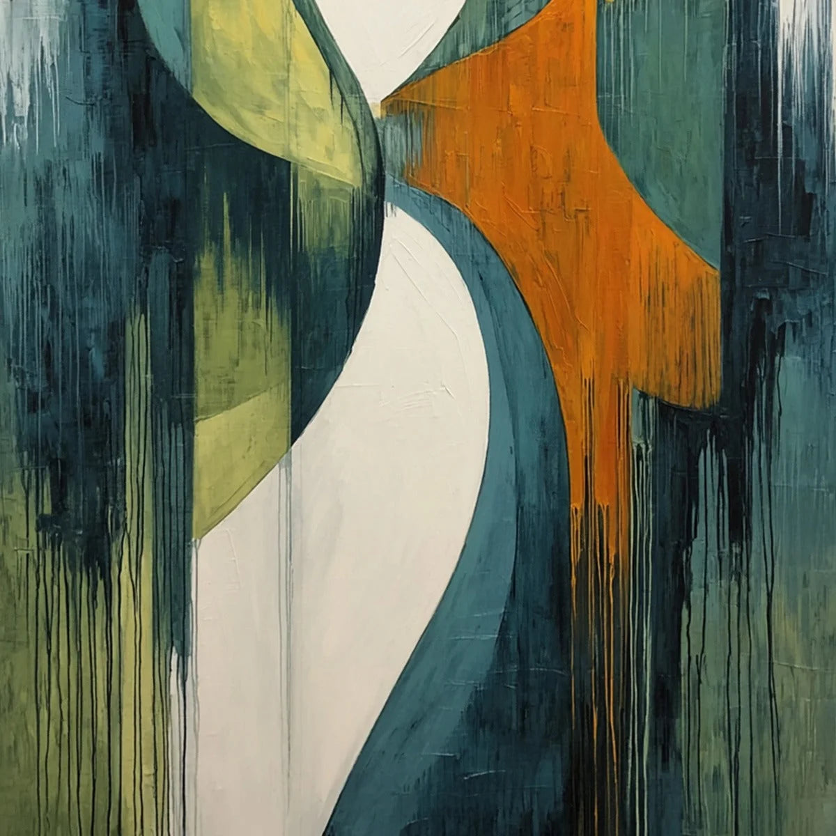 CONVERGENCE: Bold Vertical Abstract Painting with Textured Color Blocks | rolled canvas, ready for custom framing